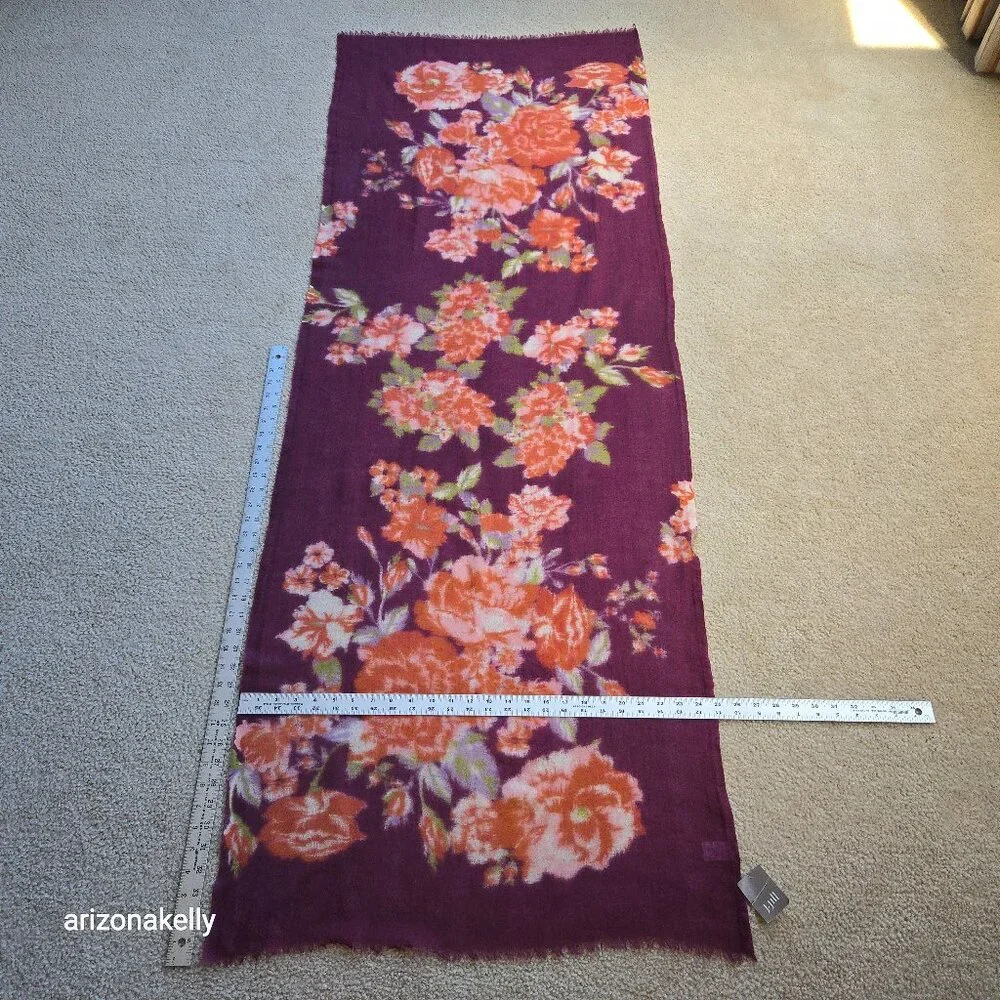 NWT J. Jill Wool Scarf Lightweight Floral